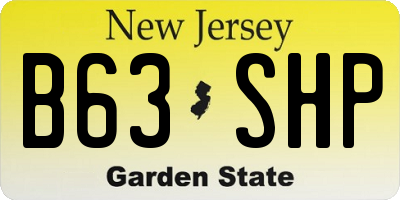NJ license plate B63SHP