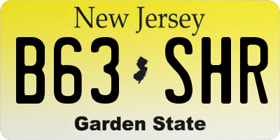 NJ license plate B63SHR