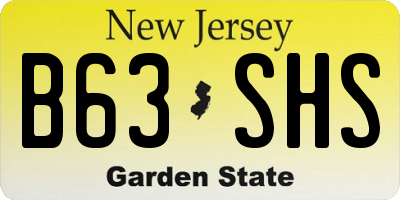 NJ license plate B63SHS