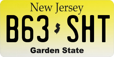 NJ license plate B63SHT