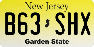 NJ license plate B63SHX