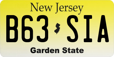 NJ license plate B63SIA
