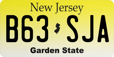 NJ license plate B63SJA