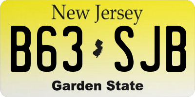 NJ license plate B63SJB