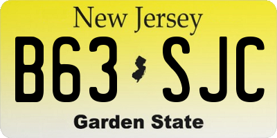 NJ license plate B63SJC