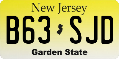 NJ license plate B63SJD
