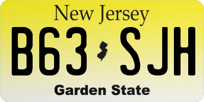 NJ license plate B63SJH