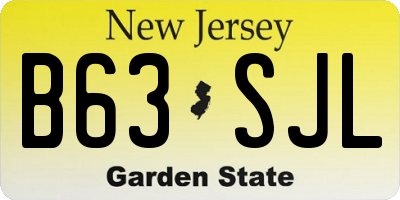 NJ license plate B63SJL