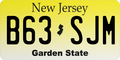NJ license plate B63SJM