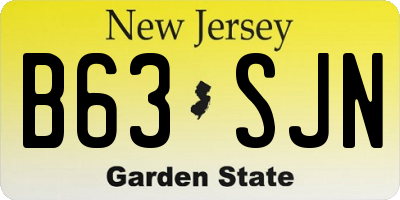NJ license plate B63SJN