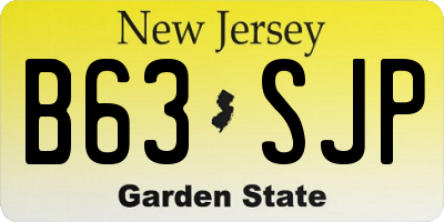 NJ license plate B63SJP