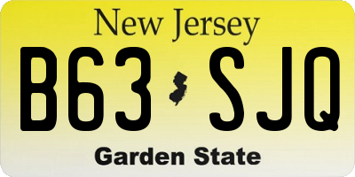 NJ license plate B63SJQ