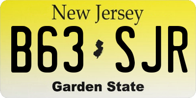 NJ license plate B63SJR