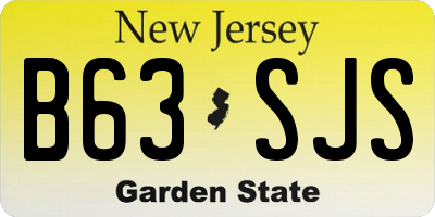 NJ license plate B63SJS