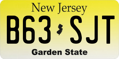 NJ license plate B63SJT