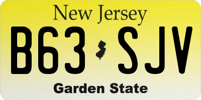 NJ license plate B63SJV