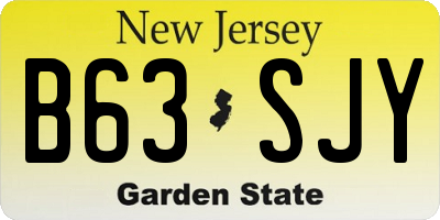NJ license plate B63SJY