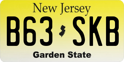 NJ license plate B63SKB