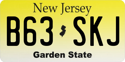 NJ license plate B63SKJ