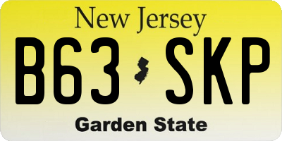 NJ license plate B63SKP