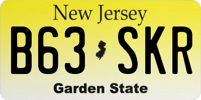 NJ license plate B63SKR