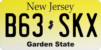 NJ license plate B63SKX