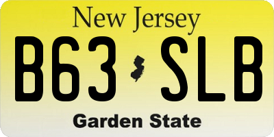NJ license plate B63SLB