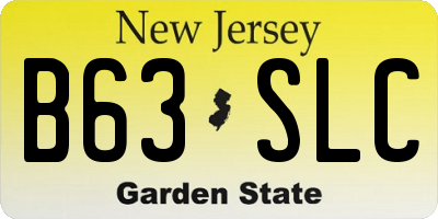 NJ license plate B63SLC