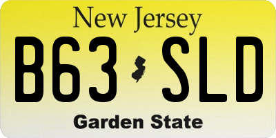 NJ license plate B63SLD