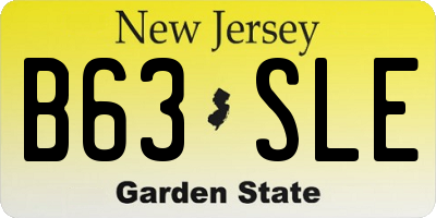 NJ license plate B63SLE