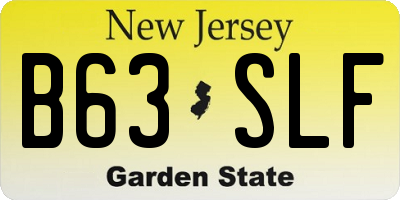 NJ license plate B63SLF