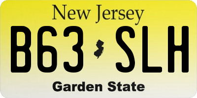 NJ license plate B63SLH