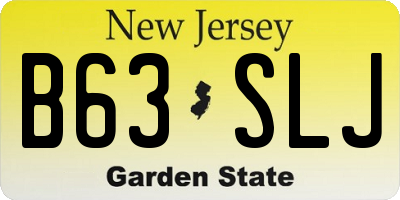 NJ license plate B63SLJ