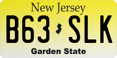 NJ license plate B63SLK