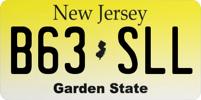 NJ license plate B63SLL