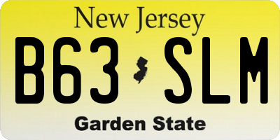 NJ license plate B63SLM