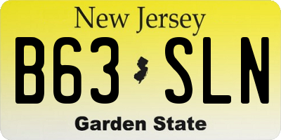 NJ license plate B63SLN