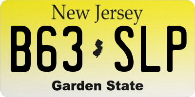 NJ license plate B63SLP