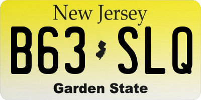 NJ license plate B63SLQ