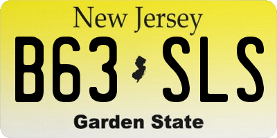 NJ license plate B63SLS