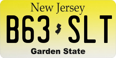 NJ license plate B63SLT