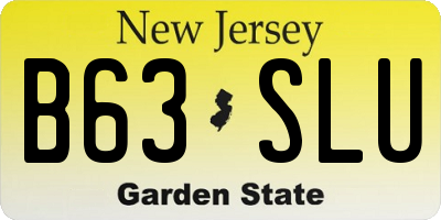 NJ license plate B63SLU