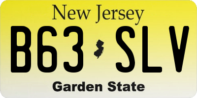 NJ license plate B63SLV