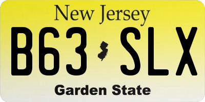 NJ license plate B63SLX