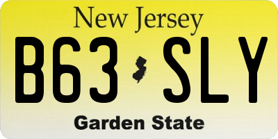 NJ license plate B63SLY