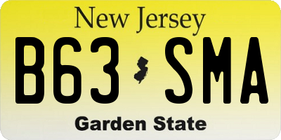 NJ license plate B63SMA