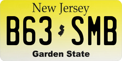 NJ license plate B63SMB