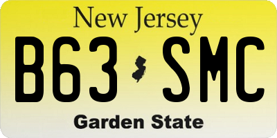 NJ license plate B63SMC