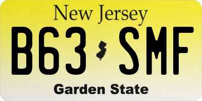 NJ license plate B63SMF