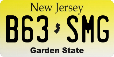 NJ license plate B63SMG